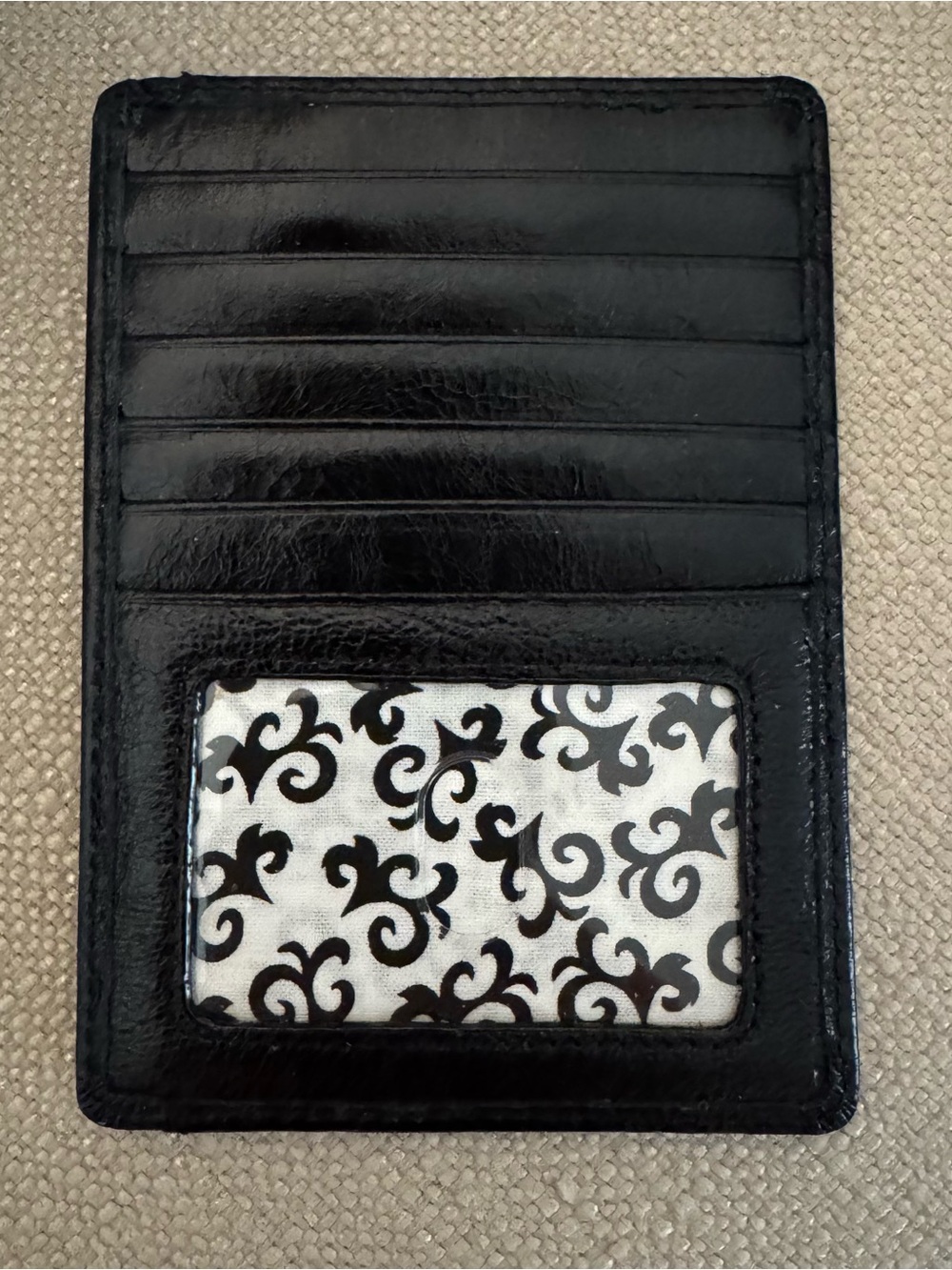 Hobo Black Leather Card Case with Change Pocket